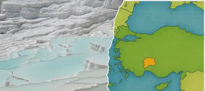 Pamukkale fehér mészkőteraszai