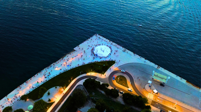 Horvátországi városi esti hangulat