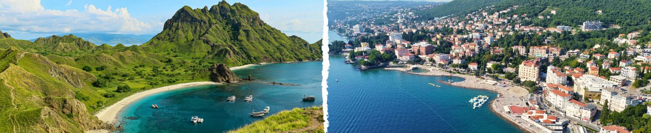 Kvarner-öböl tengerparti panoráma