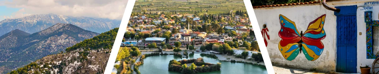 Denizli városképe és hegyvidéki környezete