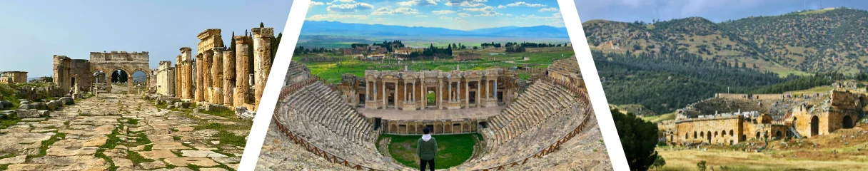 Hierapolis ókori romvárosa Pamukkale felett
